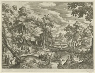Landschaft mit der Taufe Christi