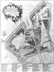 Ein Plan des Hauses und der Gärten in Stowe, Buckinghamshire