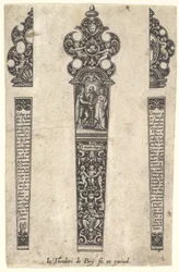 Design für Messergriff zur Erinnerung an eine Hochzeit, ca. 1580-1600