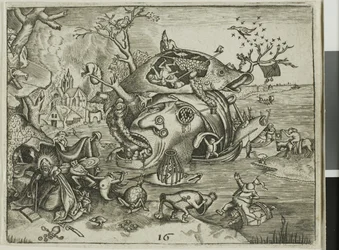 Die Versuchung des heiligen Antonius, Tafel 16 aus den Emblemata Secularia
