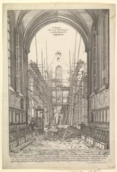 Ansicht der Franziskanerkirche in Nürnberg im Wiederaufbau, aus der Serie V....n.d.