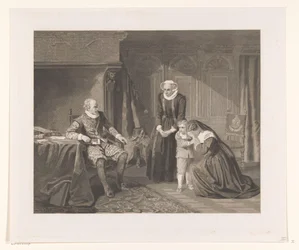 Die Mutter, Frau und Sohn von Reinier van Oldenbarnevelt bitten Maurits um Gnade, 1623