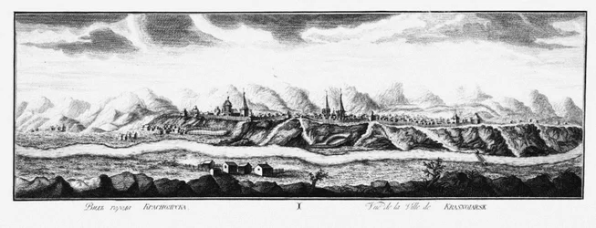 Ansicht von Krasnojarsk, ca. 1735