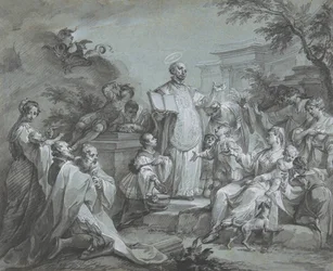 Der heilige Ignatius von Loyola predigt, vor 1761.