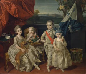 Prinz Ludwig von Parma (1773-1803) mit seinen drei ältesten Geschwistern Karoline (1770-1804), Marie Antonie (1774-1841) und Charlotte (1777-1813)