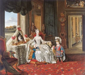 Königin Charlotte (1744-1818) mit ihren zwei ältesten Söhnen