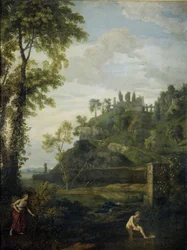 Arkadische Landschaft mit Salmacis und Hermaphroditus