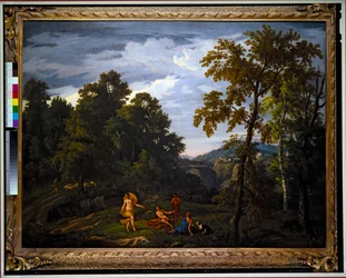 Landschaft mit klassischen Figuren
