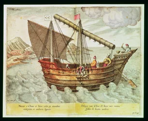 Eine chinesische Dschunke, Illustration aus 