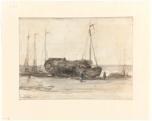 Fischerboote am Strand von Scheveningen
