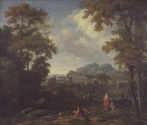 Klassische Landschaft mit Diana (?) und ihren Nymphen