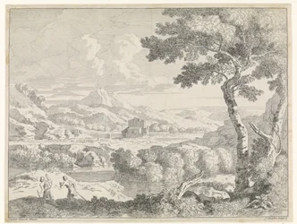 Hügelige Landschaft mit Hirten