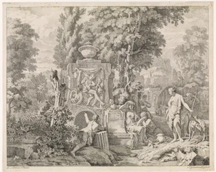 Landschaft mit einem Brunnen und Diana und ihren Nymphen