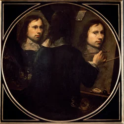 Selbstporträt. Gemälde von Johannes Gumpp (1626-?), 1646. Maße: 88,5 x 89 cm. Florenz, Galleria degli Uffizi