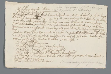 Brief von Pfarrer Hooyman an Jan Brandes