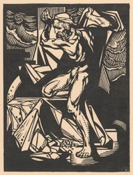 Simson zerstört die Säulen des Tempels