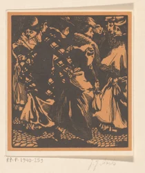 Sieben Frauen auf der Straße