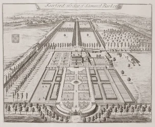Fairford House, der Sitz von Samuel Barker, aus 