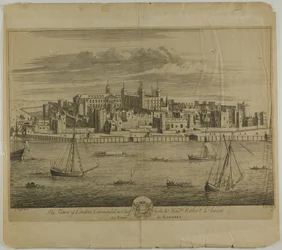 Der Tower von London, Platte fünf aus Britannia Illustrata
