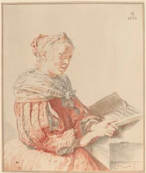Junges Mädchen am Keyboard, 1767