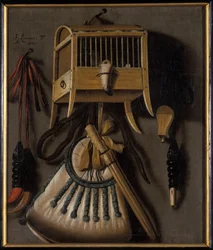 Stillleben mit Vogelfanggeräten, 1660