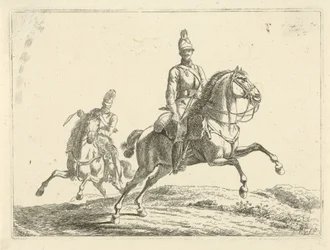 Zwei Soldaten zu Pferd