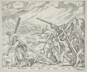 Der Mensch nimmt das Kreuz auf seine Schultern und folgt Christus