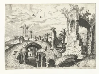 Ansicht der Ruinen auf dem Palatin in Rom (Römische Ruinen, 1561)