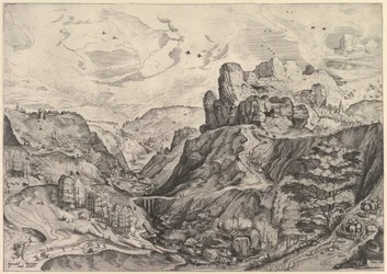 Alpenlandschaft mit tiefem Tal aus Die großen Landschaften, ca. 1555-56