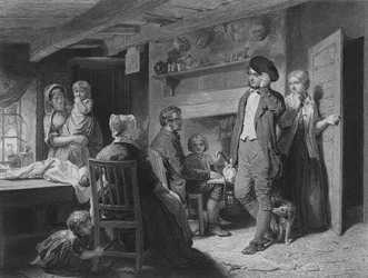 Illustration für Die Samstagabend des Cottars von Robert Burns, Verse VII und VIII