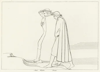 Das Treffen mit Statius, Fegefeuer, Gesang 21 (Gravur)