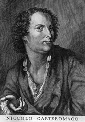 Porträt von Niccolo Forteguerri, auch bekannt als Niccolo Carteromaco (1674-1735), italienischer Dichter, Gravur
