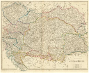 Karte des österreichischen Kaiserreichs von 1858 von John Arrowsmith
