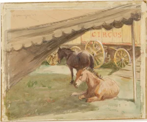 Zwei ruhende Pferde, 1884