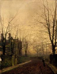 J.A. Grimshaw, Gold des Herbstes, Gemälde, 1882