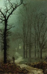 Liebende in einem Wald bei Mondschein, 1873