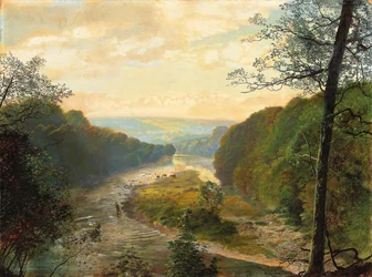 Das Wharfe-Tal mit Barden Tower im Hintergrund, 1870er