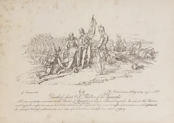 Tod von Oberstleutnant William Miller von den 1. Garden in der Schlacht von Quatre Bas