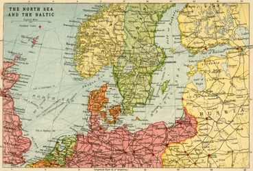 Karte der Nordsee und der Ostsee, ca. 1914, ca. 1920.