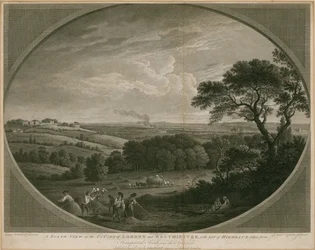 Ein Nordblick auf die Städte London und Westminster mit einem Teil von Highgate