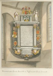 Kilkhampton Kirche, Denkmal von Sir Bevil Grenville, Cornwall