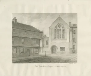 Lichfield - Guildhall: Sepia-Zeichnung