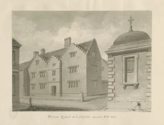 Lichfield - Minorschule: Sepiazeichnung