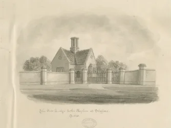 Stafford - New Lodge zum Asyl: Sepia-Zeichnung, 1843