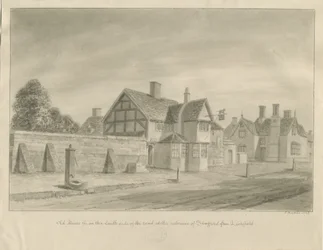 Stafford - [Das Weiße Löwen Gasthaus]: Sepiazeichnung, 1842