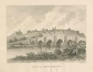 Tutbury Schloss, Kirche und Brücke