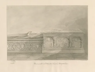 Uttoxeter Kirche - Gräber von Thomas Kinnersley und einer Frau