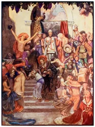 Vanity Fair aus The Pilgrims Progress From This World, To That Which Is To Come von John Bunyan (1628-1688) Illustration von Byam Shaw (1872-1919)