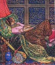 Zira in Gefangenschaft, Illustration aus The Garden of Kama (and other lyrics from India), 1920