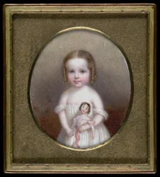 Kleines Mädchen mit Puppe, ca. 1854